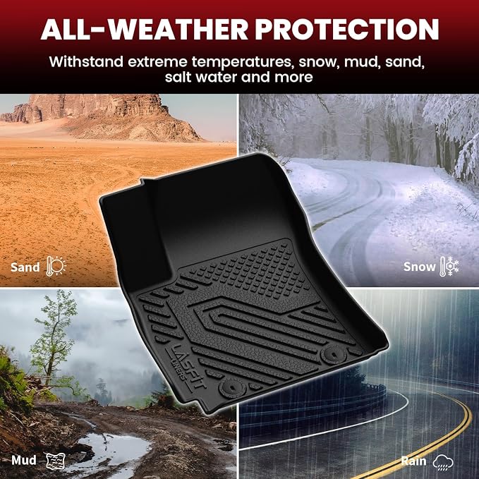 Floor Mats & Backrest Mats & Cargo Mat for Hyundai Kona Gas 2018-2023 /Kona N 2023 2022 (Not Fit EV), All Weather TPE Custom Fit Floor Liners Car Mats & Trunk Mats Accessories, Black