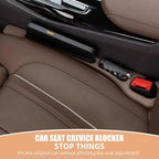 2 Pack Car Seat Gap Filler, Universal Fit Car Seat Crevice Blocker with Storage Slot, Black (Red) | Stops items from falling into seat gaps; universal fit for most cars, SUVs & trucks; 2-in-1 storage & gap filler.