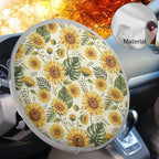 Sunflower Steering Wheel Sun Shade Cover Keep Cool Steering Wheel Sun Block Anti-Heat Aluminum Foil Steering Wheel Cover Steering Wheel Sun Heat Shield for SUV Truck Van