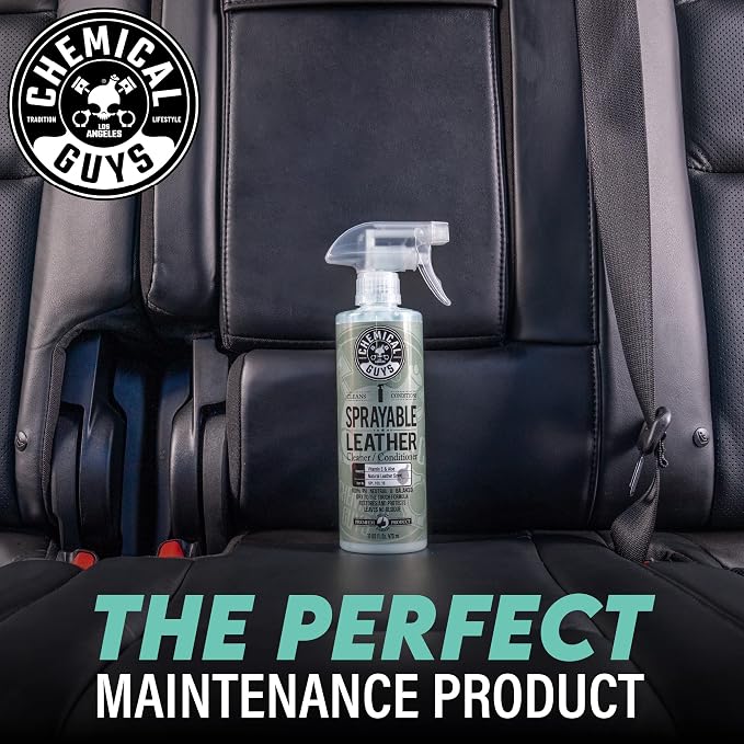 SPI_103 Sprayable Leather Cleaner and Conditioner in One for Interiors, Apparel, and More (Works on Natural, Synthetic, Pleather, Faux Leather and More) Leather Scent, 128 fl oz (1 Gal)