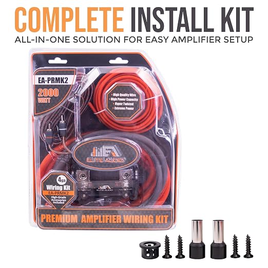 4 Gauge Amplifier Wiring Kit, 2000W CCA Amp Install Kit – EA-PRMK2