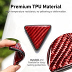 2 PCS Car Door Corner Edge Guards, PVC Thickened Anti-collision Protector, Carbon Fiber Sporty Right-angle Decorative Sticker, Self-adhesive Exterior Accessory for Cars SUVs Trucks (Red)