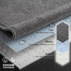 1PC Waterproof Towel Car Seat Cover - 525g Heavy Duty 3-Layer Microfiber Sweat Protector for Bucket Seats - Non-Slip Machine Washable Universal Fit for Gym, Yoga, Beach, Pets & Outdoors-Gray
