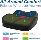 Car Seat Cushion for Driving, Car Seat Pillow for Short Drivers | Ergonomic Memory Foam Seat Cushion for Pain Relief, Adult Booster Seat for Car, Butt Cushion for Car, Truck, Classic Black