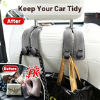 SUKIPIN Car Hooks, Car Seat Headrest Hooks for Purses and Bags 2-Pack Gray | Car Accessories for Women, Solid Durable Construction, Quick Tool-free Mounting, Universal Fit for Most Vehicle Headrests