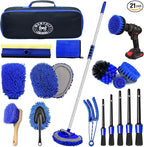62'' Car Wash Brush Kit with Long Handle, Microfiber Car Wash Mop Mitt, Car Cleaning Detailing Kit, Exterior Interior Car Cleaning Supplies for Cars RV Truck Boat