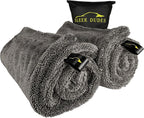 Double Trouble 2-Pack Car Drying Towels 20x20, 1200GSM | 1200GSM double-sided microfiber, 2-pack, 4 drying surfaces total, for touch-ups, mirrors, door jambs, post-wash & car wash