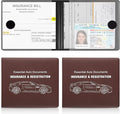 Car Registration and Insurance Card Holder, Vehicle Glove Box Car Organizer, Interior Car Accessories for Documents, Cards, License - 2 Pack