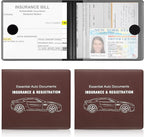 Car Registration and Insurance Card Holder, Vehicle Glove Box Car Organizer, Interior Car Accessories for Documents, Cards, License - 2 Pack