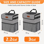 Car Trash Can for Car Cute, Bag Bin Hanging Waterproof Automotive Garbage Cans Leak Proof Vehicle Trash Can Stripe