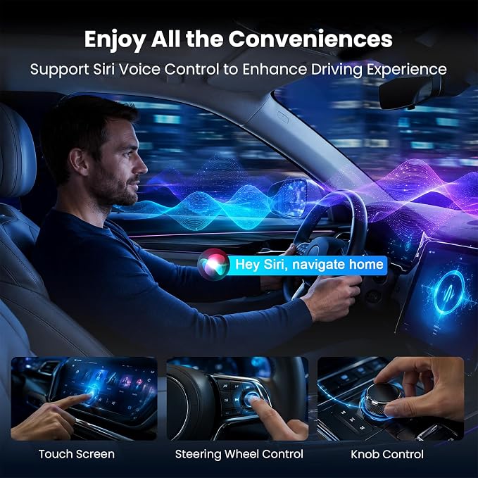 CarPlay AI Box 2026 Upgraded—Wireless CarPlay & Android Auto Adapter, Magic Video Box Support YouTube,TF Card,Wired-to-Wireless Conversion, Plug and Play carplay adapter for IOS10+/Android 11+