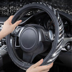 Bling Diamond Leather Steering Wheel Cover, with Bling Sparkly Crystal Glitter Rhinestone Universal Fit 14" 1/2-15" Car Wheel Protector Fit for Women Girl SUV,Vans,Sedans,Trucks, Zebra Print