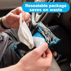 Car Interior Wipes with Microfiber Cloth (25 ct, Pack of 4) for Car Interior Cleaning, Dashboard, Seats, Detailing, and Steering Wheel [Travel Size] Skin-Safe Car Interior Cleaner Supplies