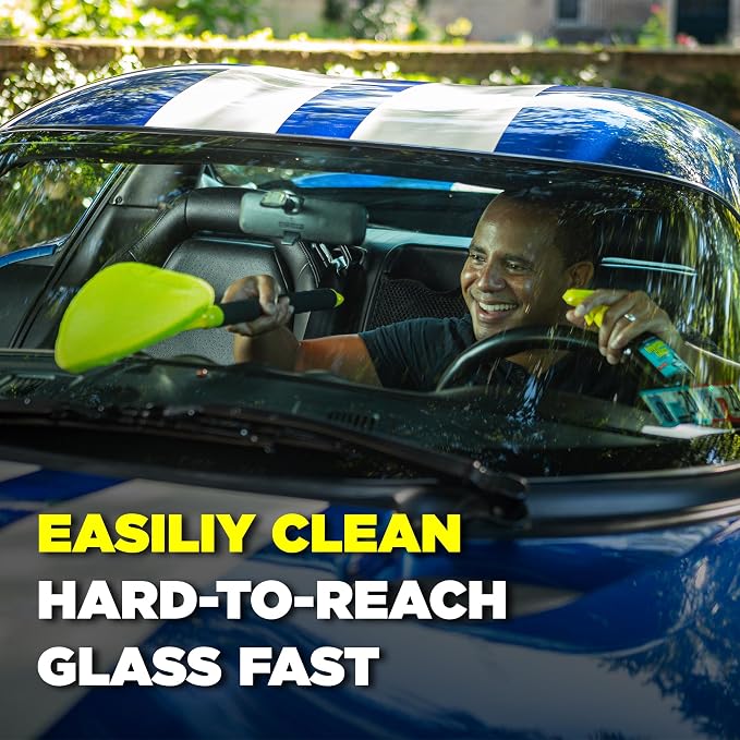 95160-4PK Reach & Clean Windshield Cleaning Tool and Car Window Cleaner Tool for Interior and Exterior Auto Glass with 2 Microfiber Pads and Storage Bag – Pack of 4