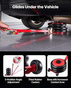 Air Jack, 5 Ton/11023 lbs Triple Bag Air Jack, Airbag with Six Steel Pipes, Lift Up to 18.3 inch/464 mm, 4-10 s Fast Lifting Pneumatic with Adjustable Long Handle for Cars, SUVs, Pickup Trucks