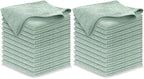 Microfiber Cleaning Cloth - Sea Green - 24Pcs (12.5x12.5 inch) High Performance - 1200 Washes, Ultra Absorbent Car Towel Traps Grime & Liquid for Streak-Free Mirror Shine - car Washing Cloth