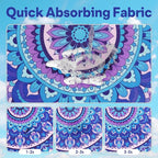2 Pack Car Seat Towel Covers, Sweat Protector for Front Seats, Premium Thickened Microfiber, Mandala, Non-Slip Elastic Strap, Breathable Quick Dry, Machine Washable Cover for Gym Running Universal Fit
