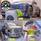 MIC493 Chenille Premium Scratch-Free Microfiber Wash Mitt, Lime Green, 9.6" x 2.3" x 7" (Pack of 2)