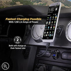 USBC242M ReVolt Universal Cigarette Lighter Multi Device Compact Dual Port USB Car Charger, Fast Charge Two Devices Simultaneously, Black