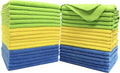 Premium Microfiber Cleaning Towel,16x16 in 36 Pack (Blue,Green,Yellow)