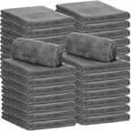 30 Pcs 12.5 × 12.5 Inch Edgeless Microfiber Plush Towels for Cars Detailing Drying Wash Polishing Absorbent Cleaning Cloths, 500 GSM (Gray)
