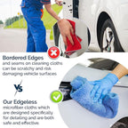 Chamois Cloth Microfiber Cleaning Cloth 6 Pack, Borderless Microfiber Towels Cleaning, Car Microfiber Towel, Drying Towels for Сars, Car Wash Towels (16" x 16", Blue) (6 Pack – 16x16)