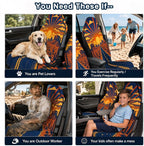 Car Seat Towel Cover 2 Pack for Front Seats, Sweat Absorbent Car Seat Protector with Non-Slip Backing, Waterproof Towel Car Seat Covers for Runners, Gym, Swimming, Beach, Desert Road Sunset