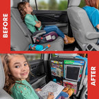 Kick Mats (2 Pack) - Car Seat Back Protectors, Premium Waterproof Fabric, Reinforced Corners to Prevent Sag, and 4 Mesh Pockets for Large Storage (Tan)