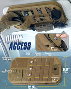 WYNEX Molle Car Sun Visor Organizer, Car Accessories with Zip Storage Pouch & Glasses Holder, Semi-Rigid Molle Panel with Patch for Tactical Gears, Fits Most Cars, Trucks, Pickups, Patrols