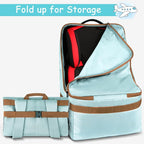 Padded Car Seat Travel Bag for Air Travel, Carseat Cover Backpack with Shoulder Straps, Large Carseat Gate Check Bag, Baby Travel Essential(Light Cyan)