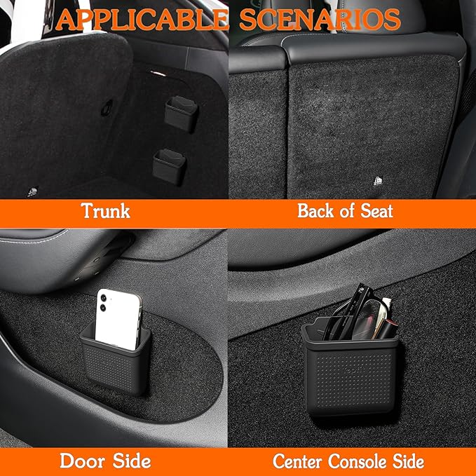 for Tesla Model 3 Model Y Accessories Center Console Organizer Tray Storage Box Cell Phone Pocket Silicone Hook Bag Sunglasses Holder Coin Case for Flocking