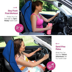 Car Seat Towel Cover for Post Gym Workout, Running, Swimming, and Hiking, 2 Pack Universal Fit Anti-Slip Waterproof Sweating Bucket Seat Protector for Cars, SUVs and Trucks, Blue