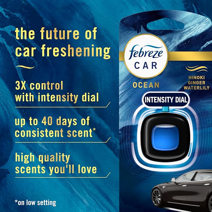 Car Ocean Scent Air Freshener Vent Clip,.07 oz. Car Vent Clip, Pack of 4