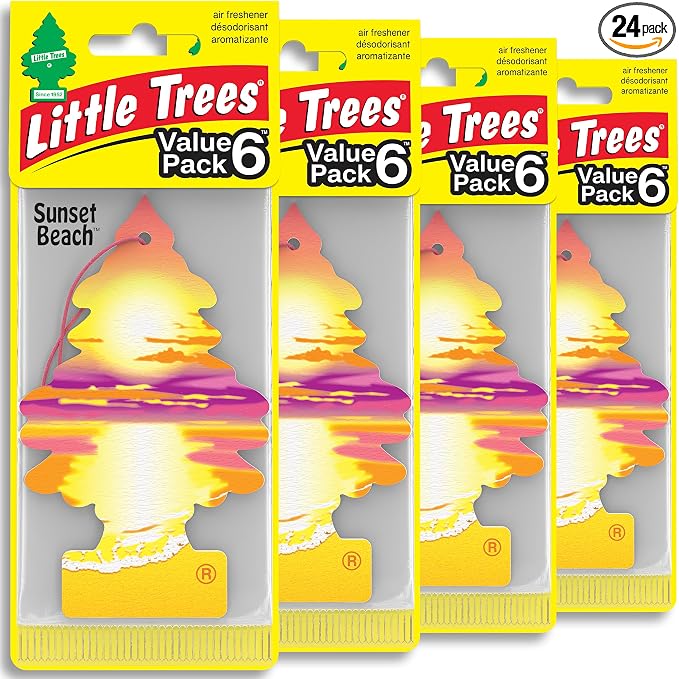 Car Air Freshener | Hanging Tree Provides Long Lasting Scent for Auto and Home | 24 Air Fresheners |Sunset Beach