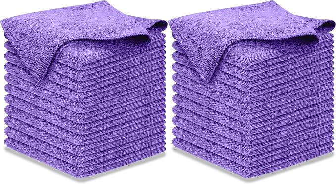 Premium 300GSM Microfiber Cleaning Cloth - 12.5"x12.5" High Performance - 1200 Washes, Ultra Absorbent Microfiber Towels for Cars Undercarriage, Rims & Engine Bay Cleaning - Microfiber Cloth