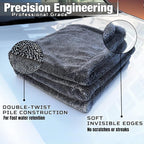 Extra Large Car Drying Towel 40"x24", 1300 GSM Car Towel, Gray | XL Professional Drying Towels Car Detailing with Double Twisted Loop, Super Absorbent Microfiber Drying Towels for Cars
