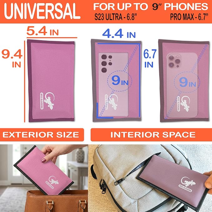 Faraday Shielding Pouch for Phones, Key Fobs & RFID Cards – Privacy Storage Sleeve for Travel, Home & Everyday Device Organization - LIGHT PINK