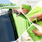 PUGPIU 1400GSM Large Microfiber Car Drying Towel Detailing 24"x36" | XL Super Absorbent Microfiber Towels - Edgeless with Twisted Loop - No Lint Streak for SUV Truck Car Detailing (Green)