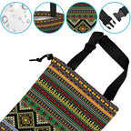 Car Trash Bag Hanging Green Ethnic Style Car Trash Can Waterproof Garbage Bag Hanging for Car Back Seat