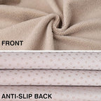 2pcs Beige Waterproof Towel Auto Car Seat Cover Protector Machine Washable - Fit Yoga Running Crossfit Athletes Beach Swimming Outdoor Sports