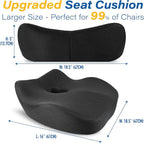 Car Seat Cushion for Driving, Car Seat Pillow for Short Drivers | Ergonomic Memory Foam Seat Cushion for Pain Relief, Adult Booster Seat for Car, Butt Cushion for Car, Truck, Office, Black