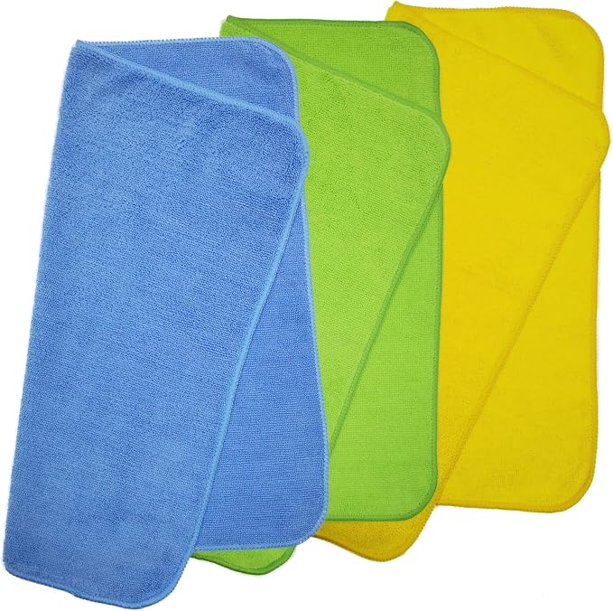 Premium Microfiber Cleaning Towel,16x16 in 36 Pack (Blue,Green,Yellow)