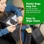 Car Trash Can - Collapsible, Leakproof Garbage Bin with 20 Trash Bags and Adjustable Strap - Car & Truck Accessories for Men and Women - Black, Large