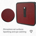 Foldable Trash Cans with Rhinestone, Bling Car Bin for Seat Organizer & Decorations, Universal Bling Accessories for Most SUVs, Trucks (Red)