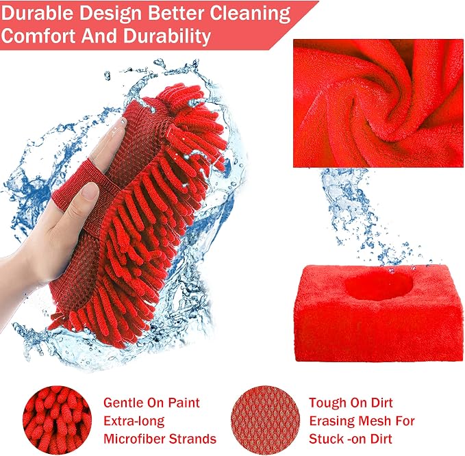 Car Wash Kit with Foam Gun, Car Cleaning, Car Wash Detailing Kit | Car Washing Kit High-Pressure Foam Spray, Microfiber, Wheel and Tire Deep Brush Cleaning, Ideal for Home Car Detailing