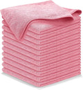 Microfiber Cleaning Cloth Light Pink - 12 Pcs 12.5"x12.5" - High Performance - 1200 Washes, Ultra Absorbent Towels Weave Grime & Liquid for Streak-Free Mirror Shine - Car Washing Cloth