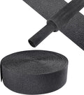 Black 2:1 Ratio Automotive Heat Shrink Braided Sleeving,Wear-Resistant Flat Woven Shrinkable Sleeve Fabric Car Cable Wires Hoses Protection (1-1/8"-26ft)