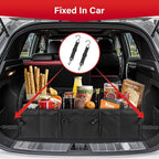 Car Trunk Organizer, Multi Compartments Collapsible Trunk Storage, Anti-slip, Waterproof 600D Oxford Polyester, with Adjustable Straps for SUV, Minivan, Truck, Large Size, Black