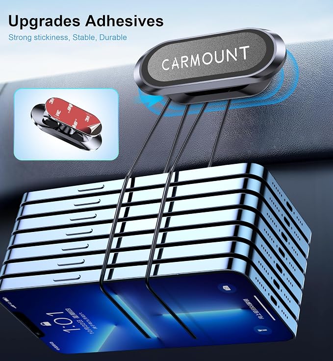 【2-Pack】 Magnetic Phone Holder for Car【Super Magnets】Carmount 2.0 Magnetic phone Mount【360°Rotation】Universal Dashboard Cell Phone Holders for Your Car Phone Mount for Car Mount for iPhone & All Car