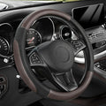 Steering Wheel Cover for Car, Standard Size 14.5-15 inch, Auto Interior Accessories, Black and Dark Brown